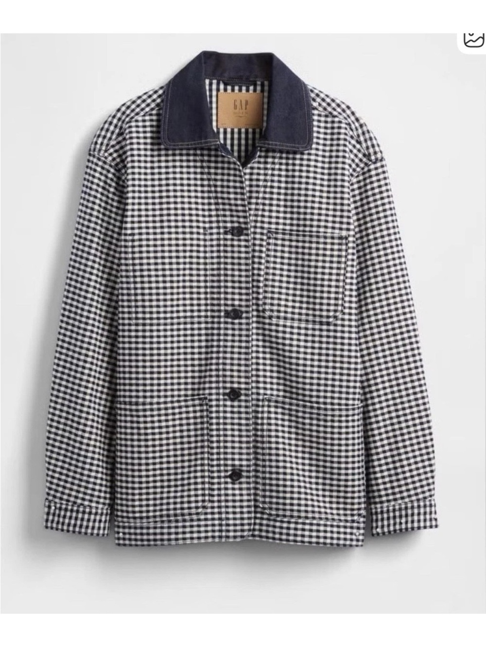 NWT size Small Gap × DÔEN Gingham Denim Jacket